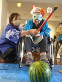 目隠しをして始めましたが・・笑
